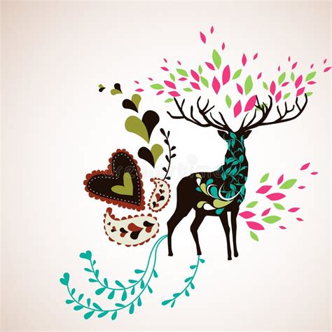 Reindeer wallpaper stock vector. Illustration of animal - 9013376