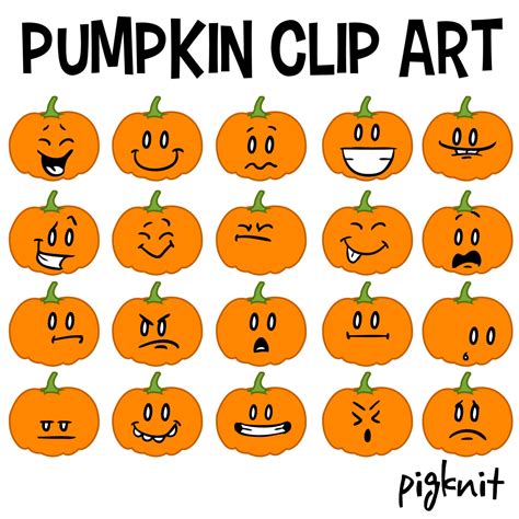 Clipart of funny pumpkin faces