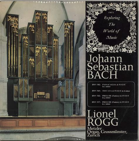 Lionel Rogg - Johann Sebastian Bach: Organ Works: Volume 1 - Amazon.com ...