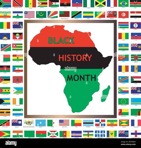 Vector Illustration showing African and black cultured flags for Black History Month Stock ...