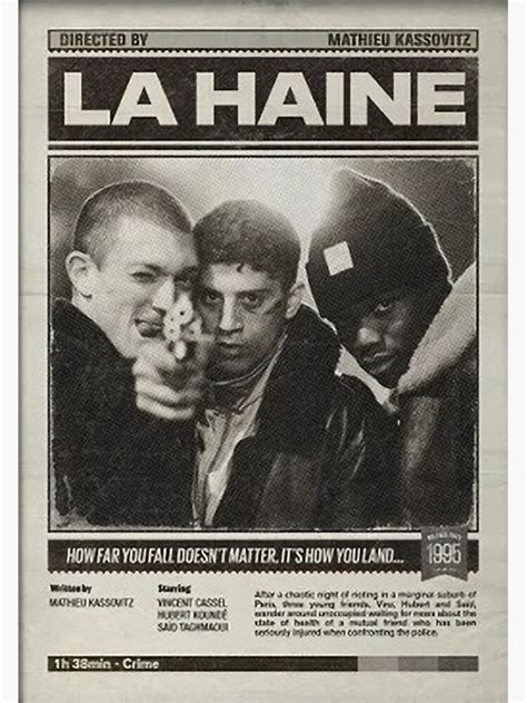 Minimalist La Haine Movie Poster Premium Matte Vertical Poster