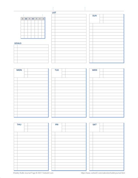 Bullet Journal Templates for Excel and PDF