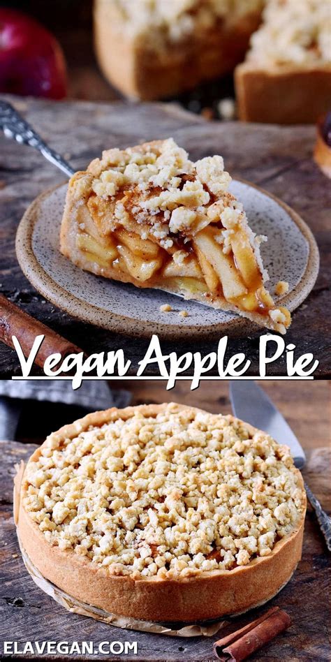 an image of a pie with toppings on it and the words vegan apple pie below