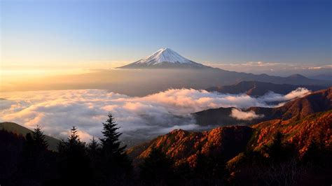 Mount Fuji at Sunrise HD wallpaper