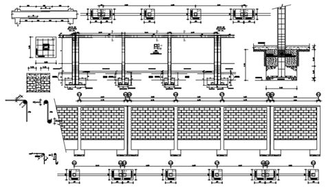 Perimeter Fence Section Plan And Structure Details Dwg File Fence | Images and Photos finder