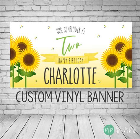 Sunflower Birthday Banner Sun Flower Birthday Party - Etsy