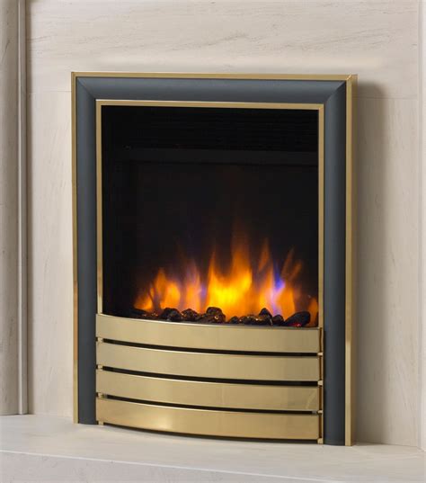 Charlton & Jenrick 16" 3D Ecoflame Electric Fire in Brass/Black with ...