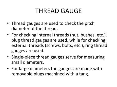 gauges, Metrology, Types of gauges