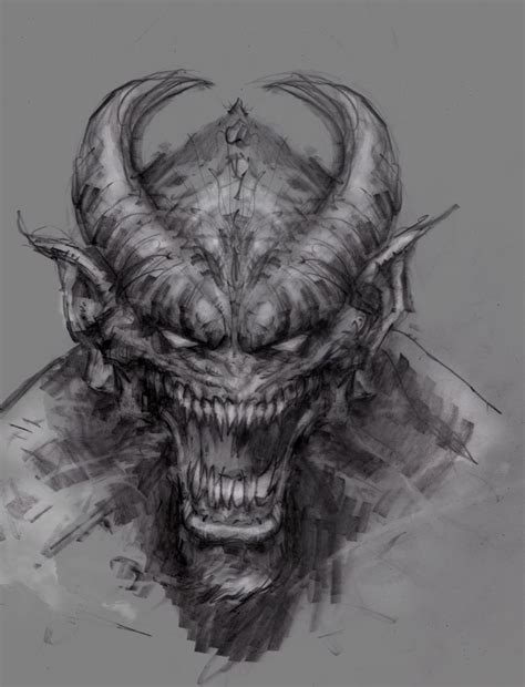 Scary monster art, Monster sketch, Scary art