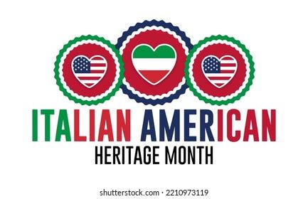 Italian American Heritage Month Happy Holiday Stock Illustration ...