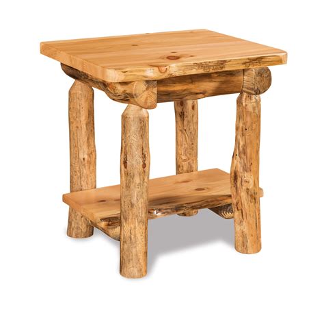 Country Log End Table from DutchCrafters Amish Furniture