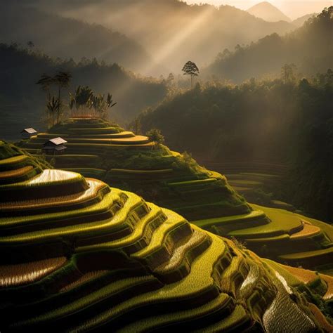 Premium AI Image | rice terraces in china