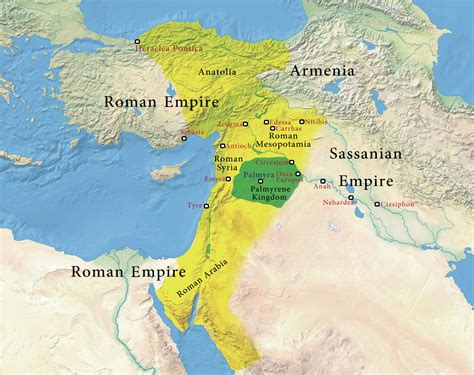 Roman regions under Odaenathus (yellow) and the Palmyrene kingdom ...