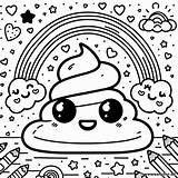 Poop emoji coloring Page Download Or Print For Free sketch template