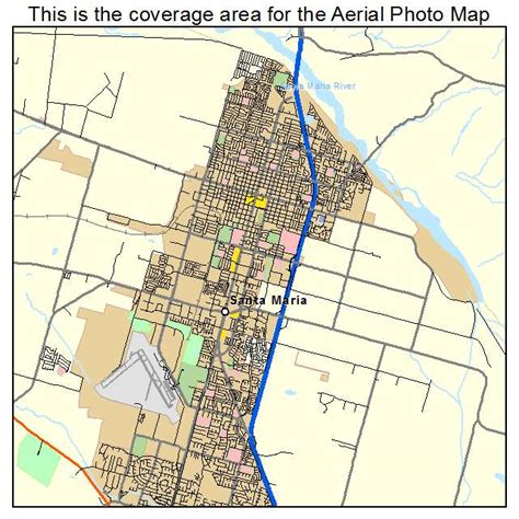 Aerial Photography Map of Santa Maria, CA California