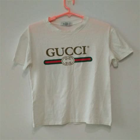 Fake Gucci Logo Shirt, Women's Fashion, Tops, Shirts on Carousell