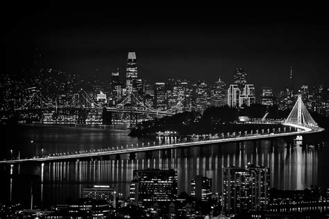 San Francisco Oakland Bay Bridge at Night Photograph by Scott Wyatt | Fine Art America