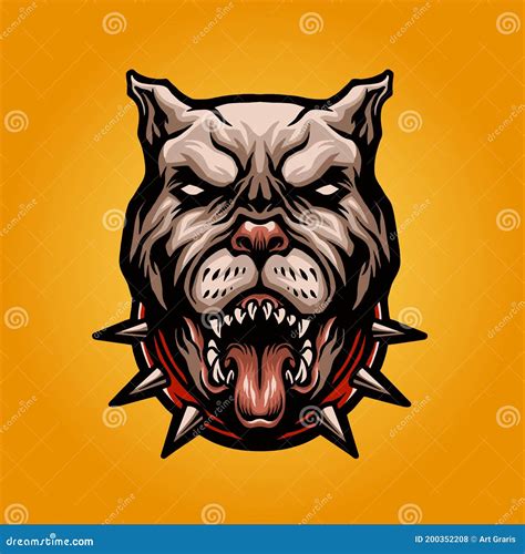 Angry Dog Pitbull Logo Mascot Vector Illustrations | CartoonDealer.com ...