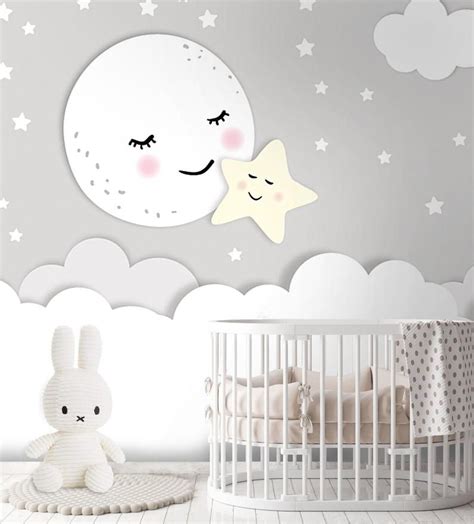 Moon And Stars Wallpaper For Nursery - NRITSE