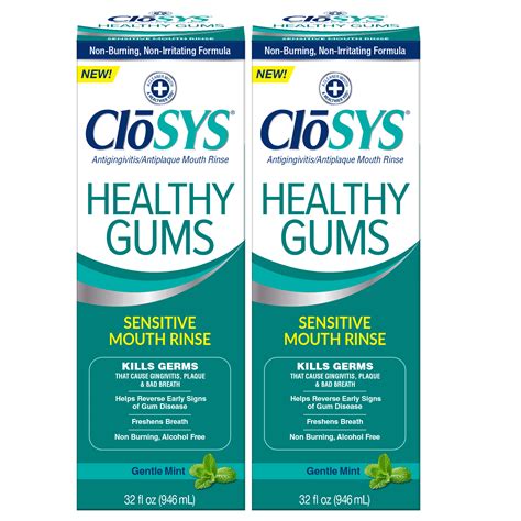 Closys Healthy Gums Mouthwash, Antiplaque and Antigingivitis for Gum Health, Non-Burning, Non ...