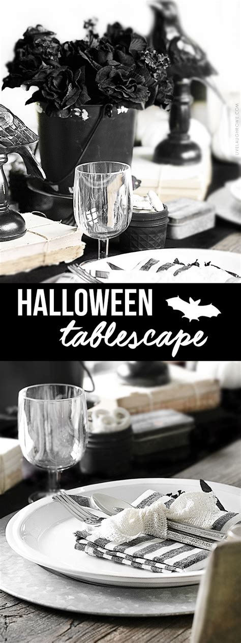 Black and White Halloween Tablescape - Live Laugh Rowe