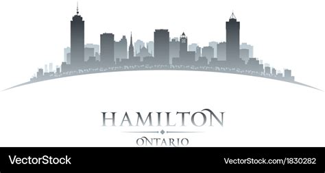 Hamilton ontario canada city skyline silhouette Vector Image