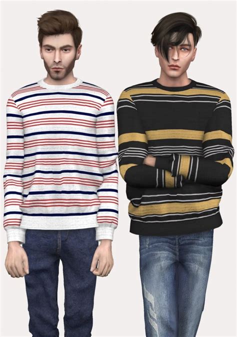 AM Striped Sweater at Spectacledchic-Sims4 • Sims 4 Updates | Sims 4 male clothes, Sims 4 men ...