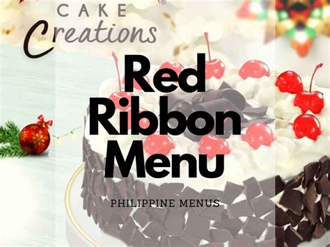 Red Ribbon Menu Philippines (2022) — Philippine Menus