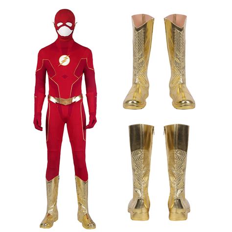 The Flash Season 8 Cosplay Shoes Gold Boots | OneHeroSuits | Reviews on Judge.me