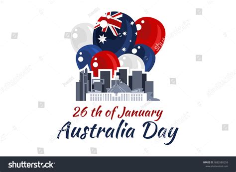 January 26 Happy Australia Day Vector Stock Vector (Royalty Free ...