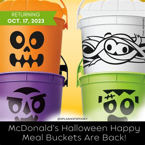 McDonald’s Halloween Happy Meal Buckets returning October 2023 - Splash of Spooky