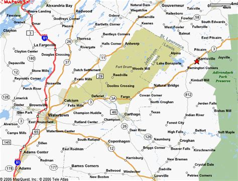 Map of General Area Surrounding Harrisville, NY, Black River Stages Rally, NASA Eastern States ...