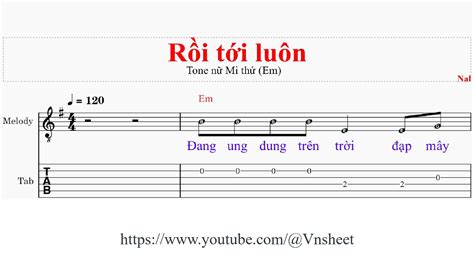 sheet Rồi tới luôn Tone nữ - YouTube