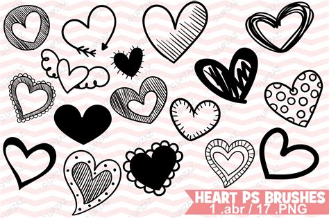 Photoshop Heart Brushes (71996) | Illustrations | Design Bundles