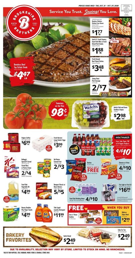 Brookshire Brothers Weekly Ad Oct 21 – Oct 27, 2020