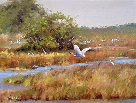 Florida Everglades Landscape Art Print Painting by Karim Gebahi - Pixels