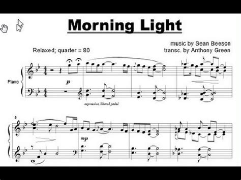 "Morning Light" Piano Sheet Music by Sean Beeson - Relaxing, Calm Piano Music - YouTube