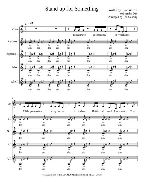 Stand Up For Something (arr. Ted Gehring) by Diane Eve Warren Sheet Music for Performance ...