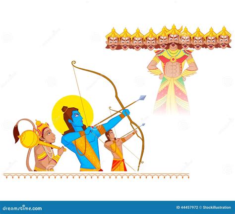 Rama Killing Ravana In Dussehra Cartoon Vector | CartoonDealer.com ...