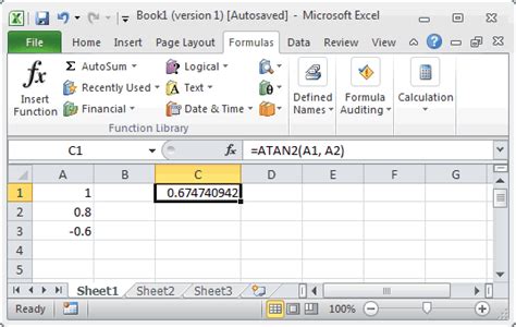 MS Excel: How to use the ATAN2 Function (WS)