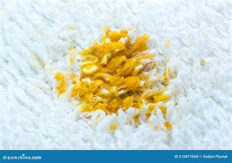 Dirty Food Stain on White Cotton Towel or Carpet. Close Up Photo Stock Photo - Image of clean ...