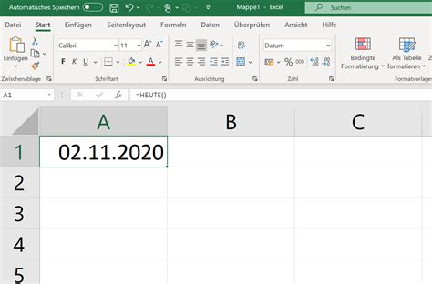 Aktuelles Datum und Uhrzeit in Excel eintragen: Anleitung