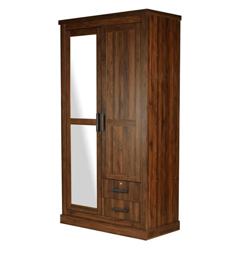 Buy Itsuki 2 Door Wardrobe With Mirror In Walnut Finish By Mintwud Online - Modern 2 Door ...