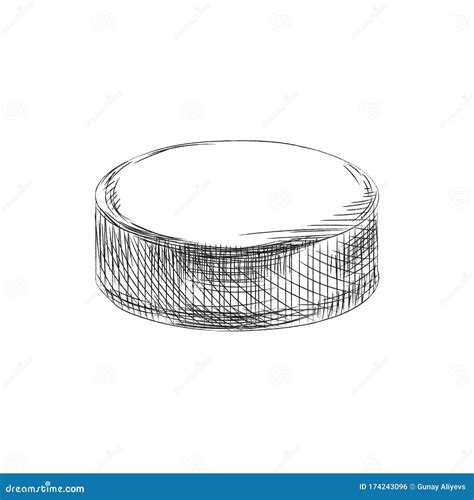 Hockey Puck Vector Sketch Icon Isolated on Background. Hand Drawn Hockey Puck Icon. Hockey Puck ...