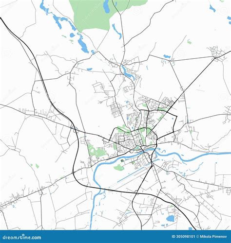 Gorzow Wielkopolski map. stock illustration. Illustration of circle ...