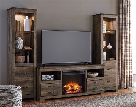 Trinell Entertainment Center W/ Fireplace Signature Design | Furniture Cart # ...