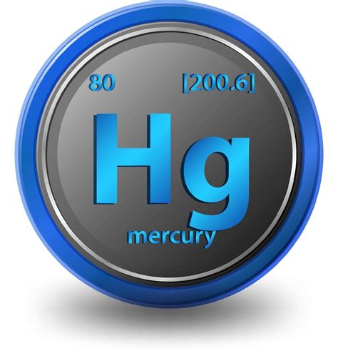 Mercury chemical element. Chemical symbol with atomic number and atomic ...