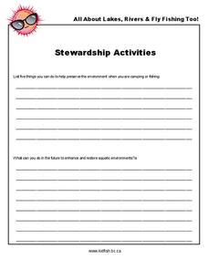 Stewardship Activities Worksheet for 5th - 12th Grade | Lesson Planet