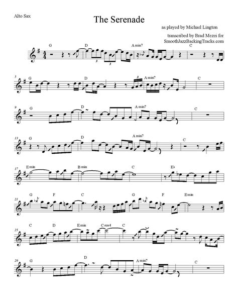 Smooth Jazz Sax Solo Sheet Music K-M