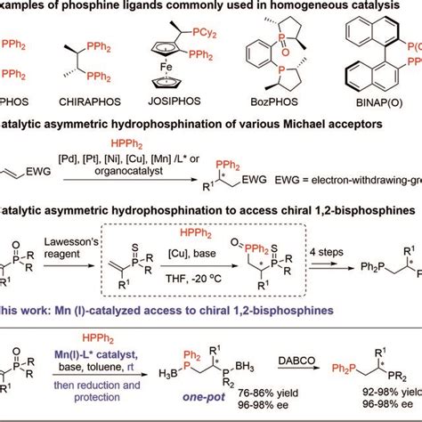 (A) Examples of phosphine ligands commonly used in homogeneous... | Download Scientific Diagram